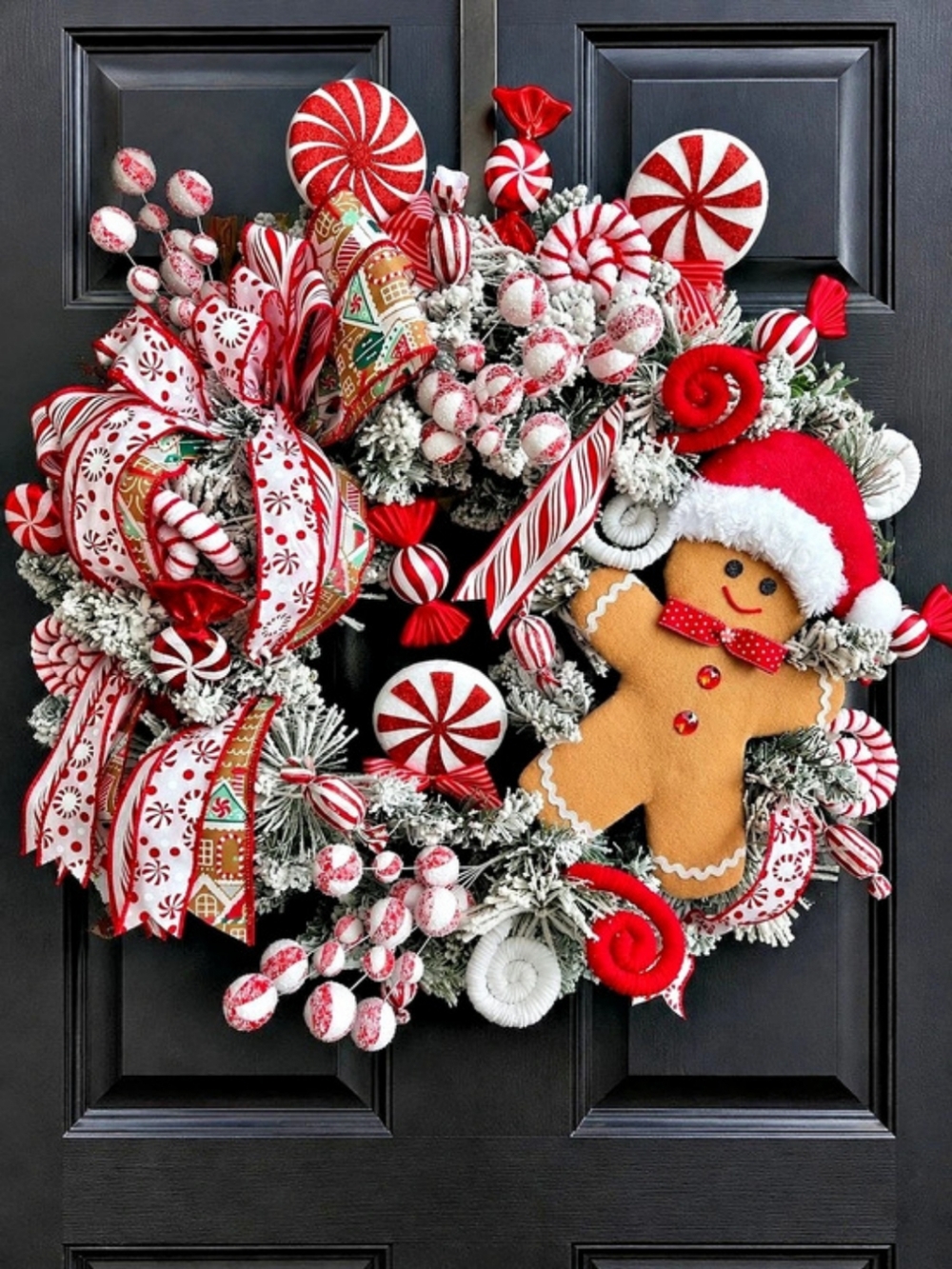 Christmas Candy Gingerbread Wreath